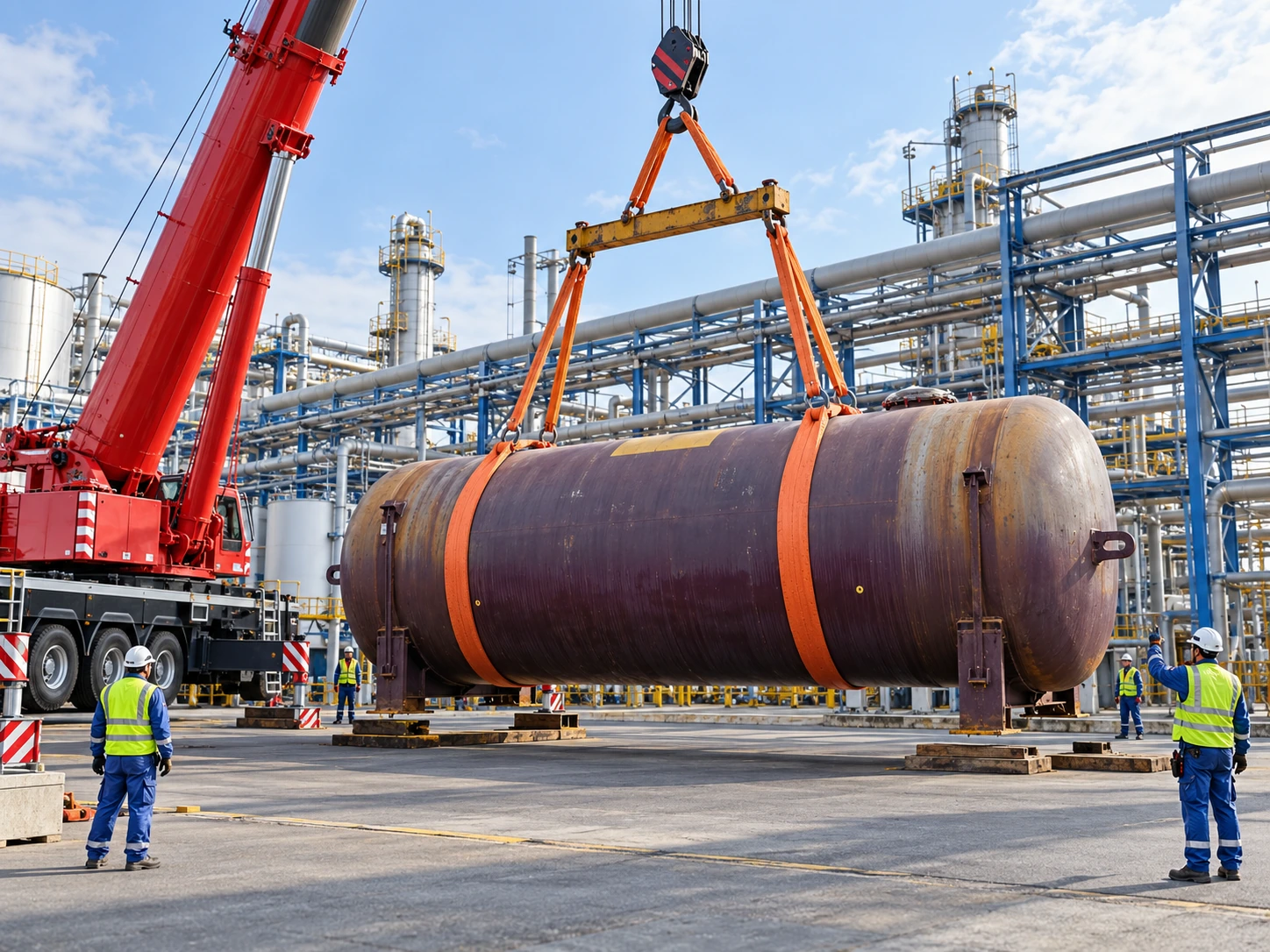 Levage et transfert d’un équipement industriel lourd